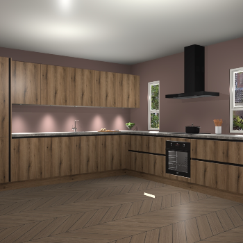 Goud Eiken greeploze keuken Solola 87043