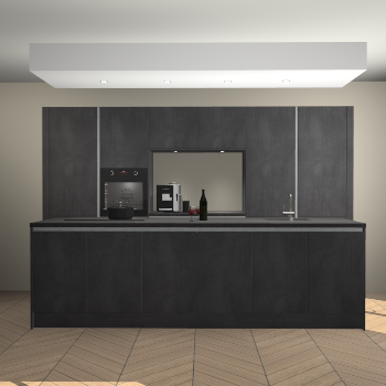 Beton Zwarte greeploze keuken Lodz 68817