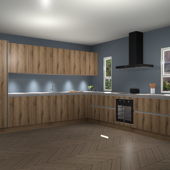 Goud Eiken greeploze keuken Solola 87033