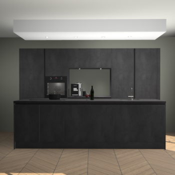 Beton Zwarte greeploze keuken Lodz 68827