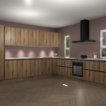 Goud Eiken greeploze keuken Solola 87036