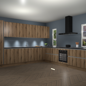 Goud Eiken greeploze keuken Solola 87026