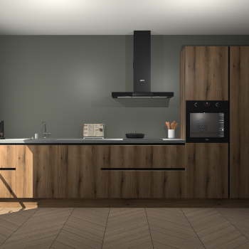 Goud Eiken greeploze keuken Leuven 48154