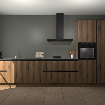 Goud Eiken greeploze keuken Leuven 48224