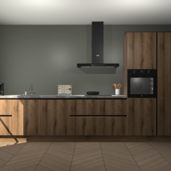 Goud Eiken greeploze keuken Leuven 48242