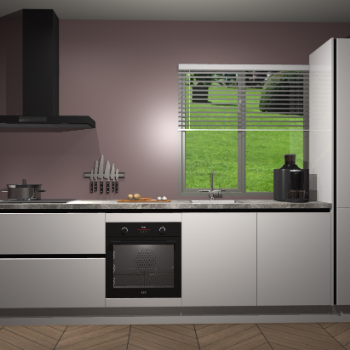 Zijdegrijze hoogglans greeploze keuken Antigua 47268