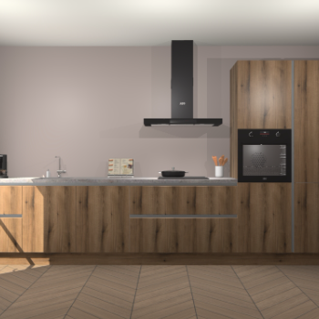 Goud Eiken greeploze keuken Leuven 48275