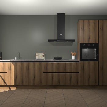 Goud Eiken greeploze keuken Leuven 48278