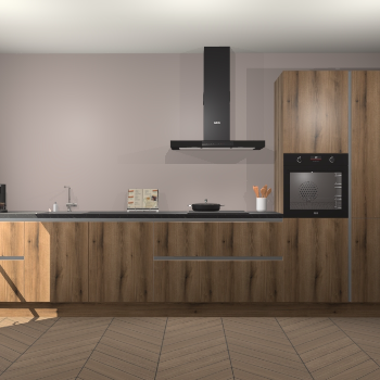 Goud Eiken greeploze keuken Leuven 48308