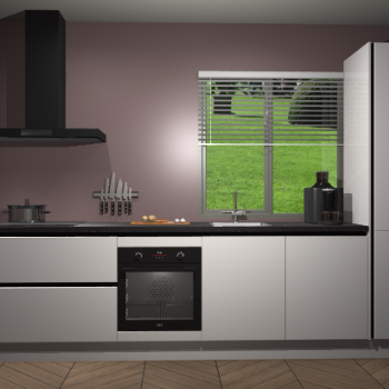 Zijdegrijze hoogglans greeploze keuken Antigua 47289