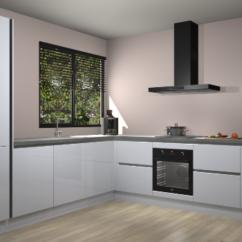 Sneeuwwitte hoogglans greeploze keuken Benidorm 47878