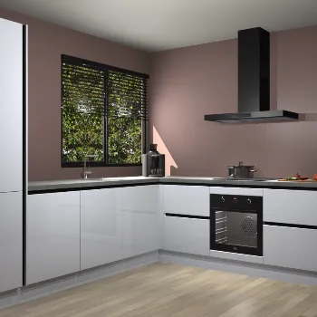 Sneeuwwitte hoogglans greeploze keuken Benidorm 47881