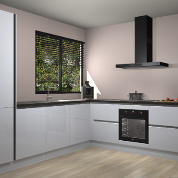 Sneeuwwitte hoogglans greeploze keuken Benidorm 47890