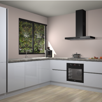 Sneeuwwitte hoogglans greeploze keuken Benidorm 47919