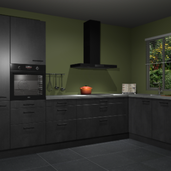 Beton zwarte keuken Liberia 91688