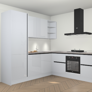 Sneeuwwitte hoogglans greeploze keuken Turek 80160