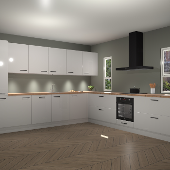 Zijdegrijze hoogglans keuken Solola 87185