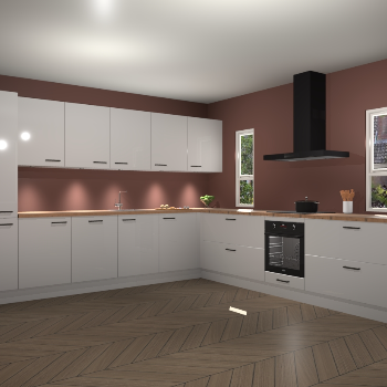 Zijdegrijze hoogglans keuken Solola 87186