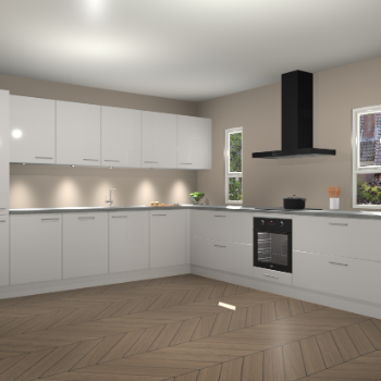 Zijdegrijze hoogglans keuken Solola 87192