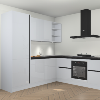 Sneeuwwitte hoogglans greeploze keuken Turek 80165