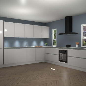 Zijdegrijze hoogglans greeploze keuken Solola 87194