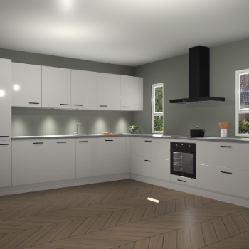 Zijdegrijze hoogglans keuken Solola 87195