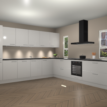 Zijdegrijze hoogglans keuken Solola 87198