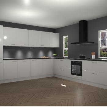 Zijdegrijze hoogglans keuken Solola 87199