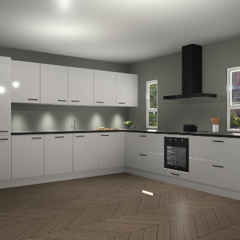 Zijdegrijze hoogglans keuken Solola 87201