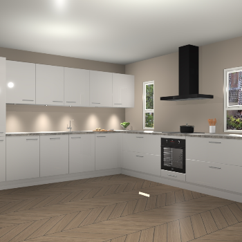 Zijdegrijze hoogglans keuken Solola 87204