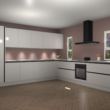 Zijdegrijze hoogglans greeploze keuken Solola 87211