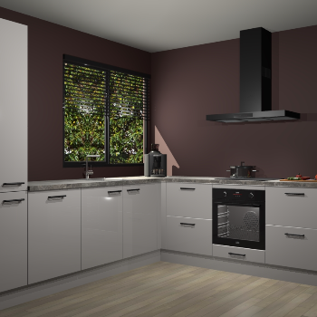 Zijdegrijze hoogglans keuken Benidorm 48234