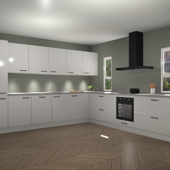 Zijdegrijze hoogglans keuken Solola 87215