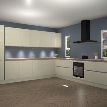 Magnolia hoogglans greeploze keuken Solola 87233