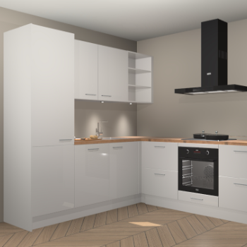 Zijdegrijze hoogglans keuken Turek 80474