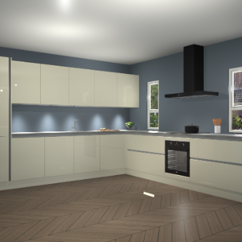 Magnolia hoogglans greeploze keuken Solola 87288