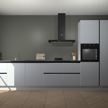 Sneeuwwitte hoogglans greeploze keuken Leuven 49627