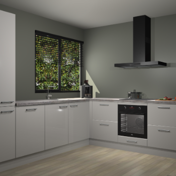 Zijdegrijze hoogglans keuken Benidorm 48288