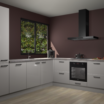 Zijdegrijze hoogglans keuken Benidorm 48291