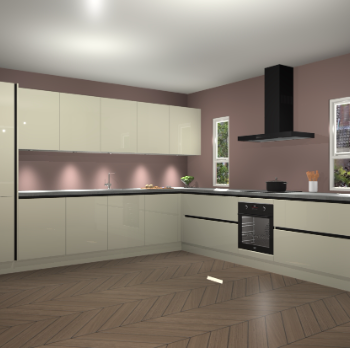 Magnolia hoogglans greeploze keuken Solola 87291