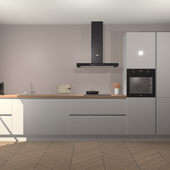 Zijdegrijze hoogglans greeploze keuken Leuven 49677