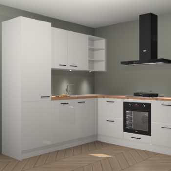 Zijdegrijze hoogglans keuken Turek 80476