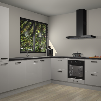 Zijdegrijze hoogglans keuken Benidorm 48298