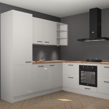 Zijdegrijze hoogglans keuken Turek 80477