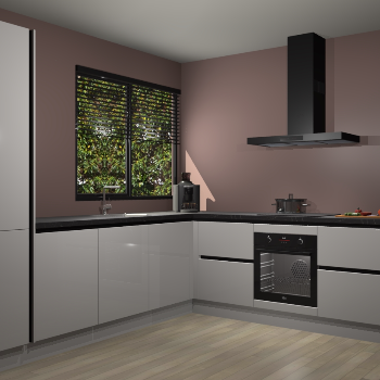 Zijdegrijze hoogglans greeploze keuken Benidorm 48299