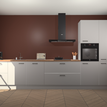 Zijdegrijze hoogglans keuken Leuven 49679