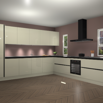 Magnolia hoogglans greeploze keuken Solola 87297