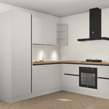 Zijdegrijze hoogglans greeploze keuken Turek 80479