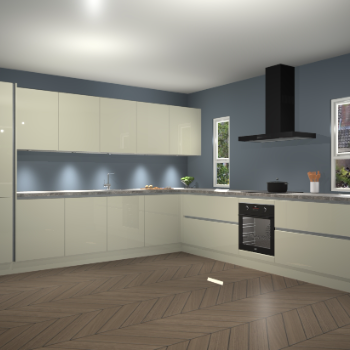 Magnolia hoogglans greeploze keuken Solola 87300