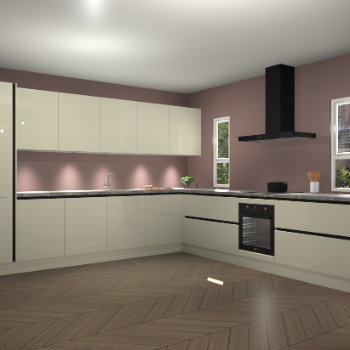 Magnolia hoogglans greeploze keuken Solola 87303